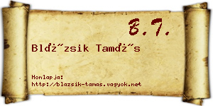 Blázsik Tamás névjegykártya